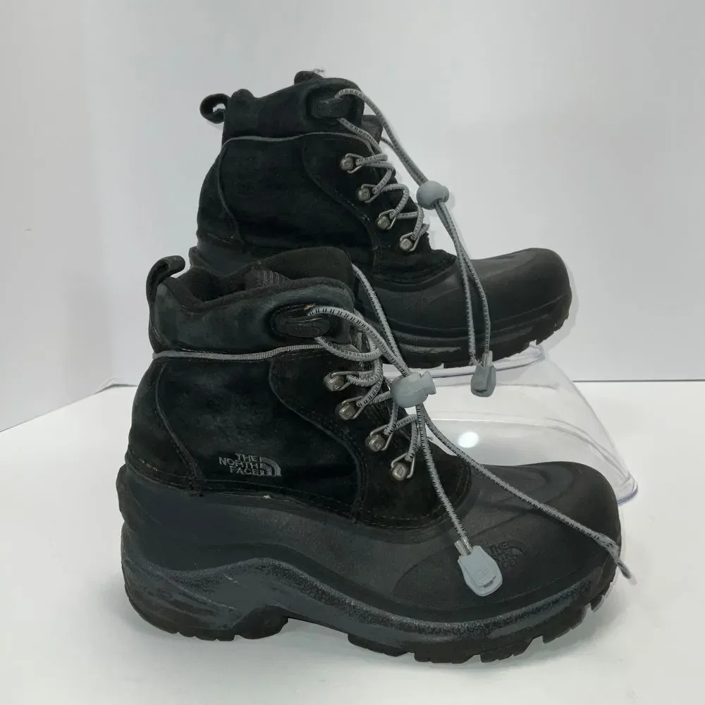 The North Face Kids Waterproof Winter Snow Boots Black Outdoor Hiking Shoes Sz 3